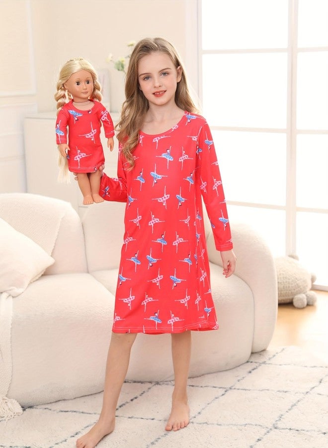 Bow Dream Girl Dress Cute and Matching American Girl Doll Clothes Accessories for Girls Dresses Set Dancing Girl Size 140 - Image 4